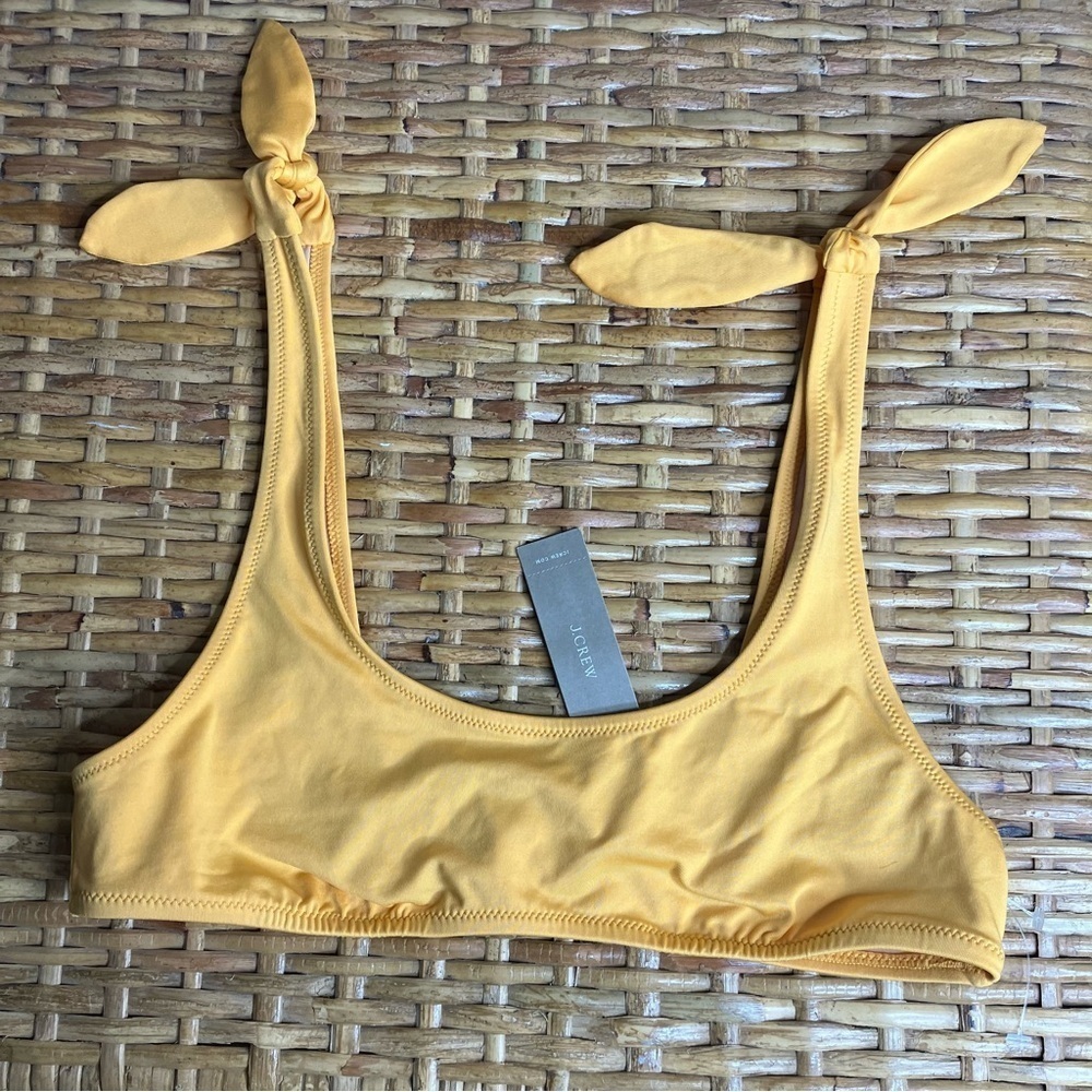J. Crew Playa Tie-shoulder scoopneck bikini top